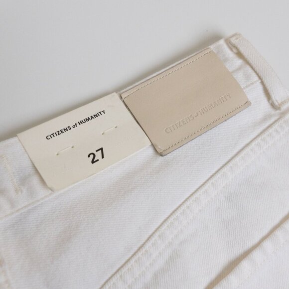 Citizen Of Humanity Camilla Frayed Hem Denim Shorts High Rise Starlight White - Picture 7 of 15